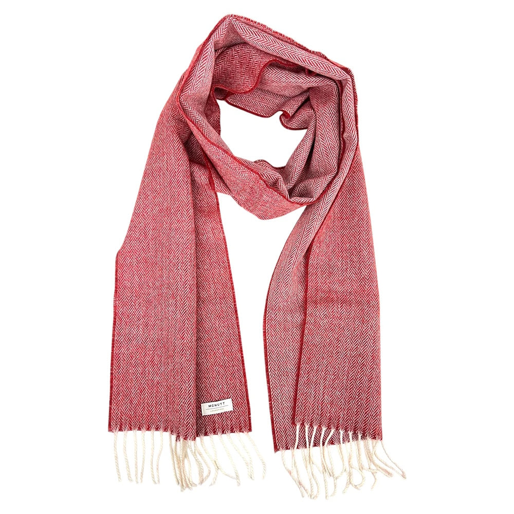 merino wool scarf tabasco herringbone