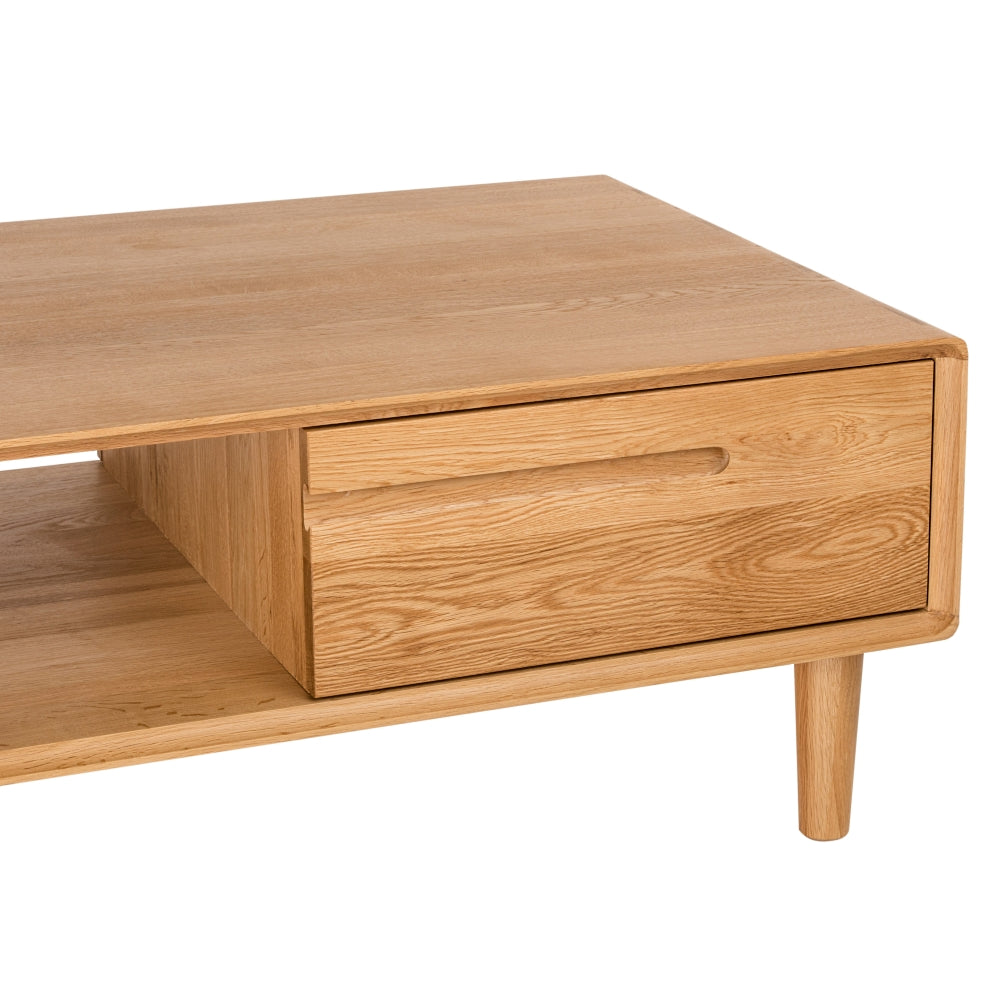 skara oak coffee table with drawer