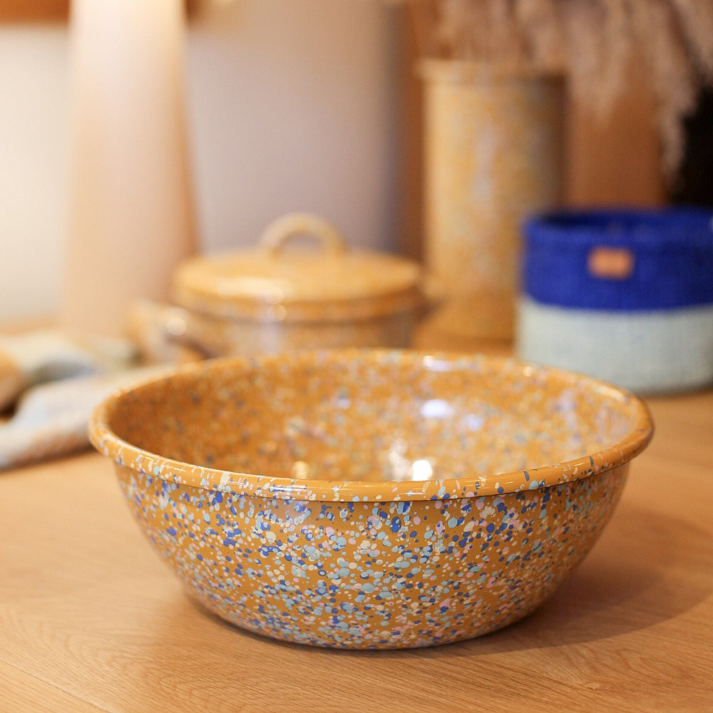 studio one x kapka big salad bowl enameled steel