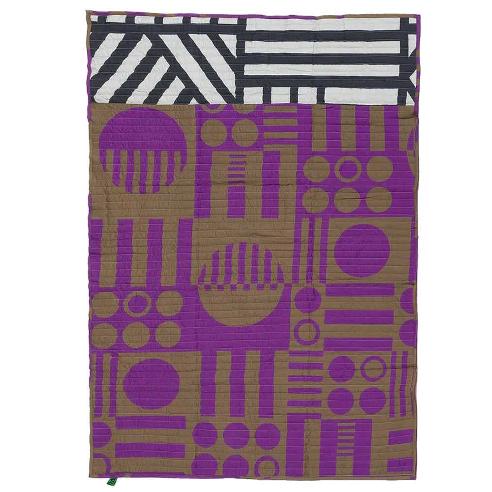 Reversible Quilted Throw - Hot Grape
