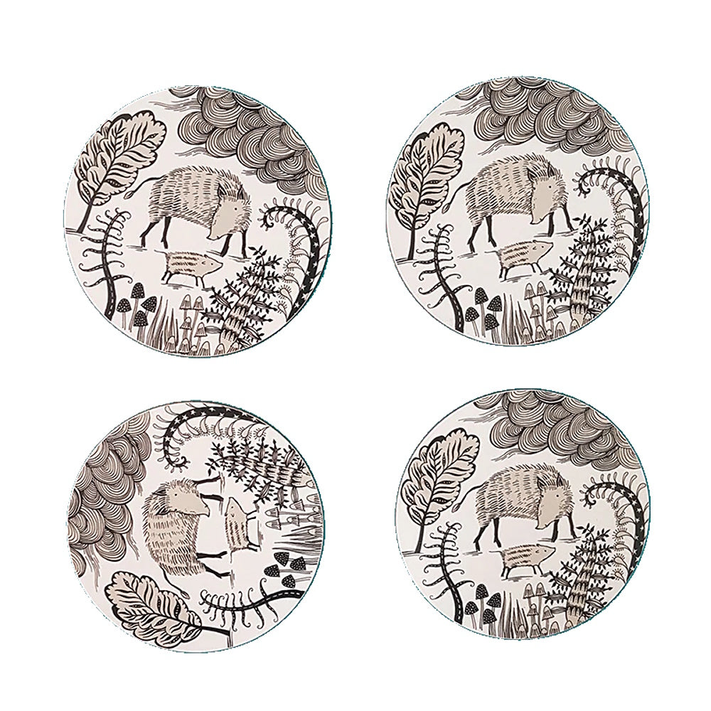 lush designs wild boar coasters set of 4