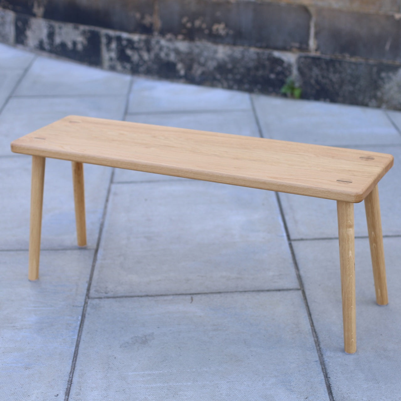 Oak Bench With Walnut Details