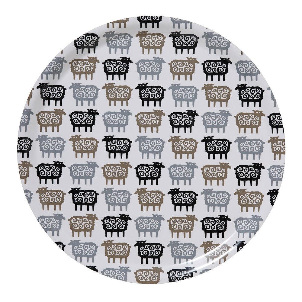 round tray 38cm sheep