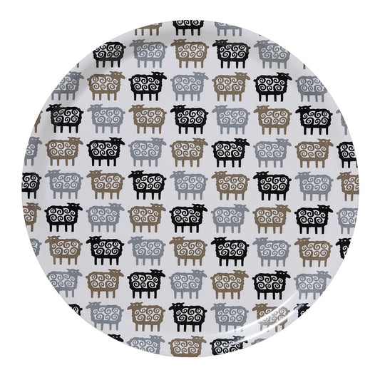 round tray 38cm sheep