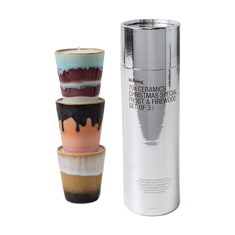 hk living Christmas candle set of 3