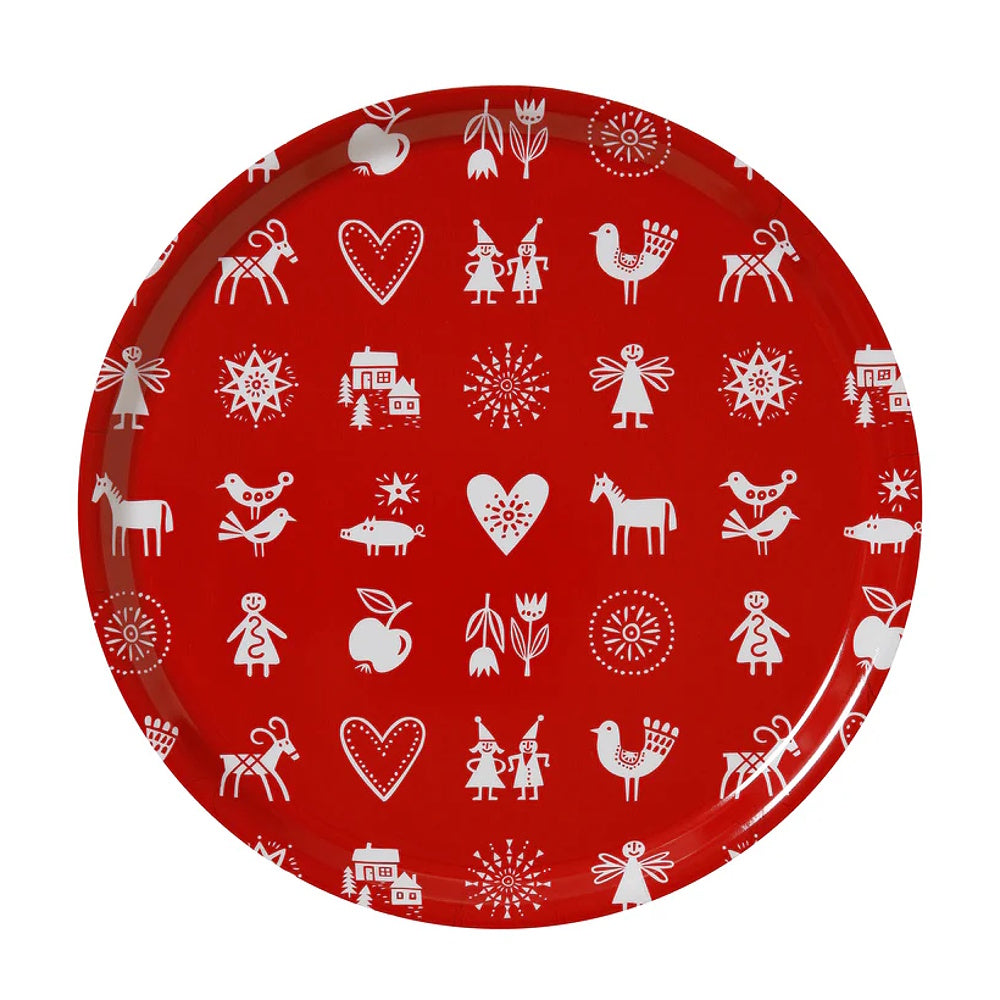 bengt & lotta round tray with Christmas theme