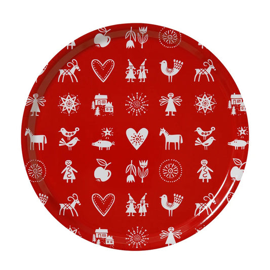 bengt & lotta round tray with Christmas theme