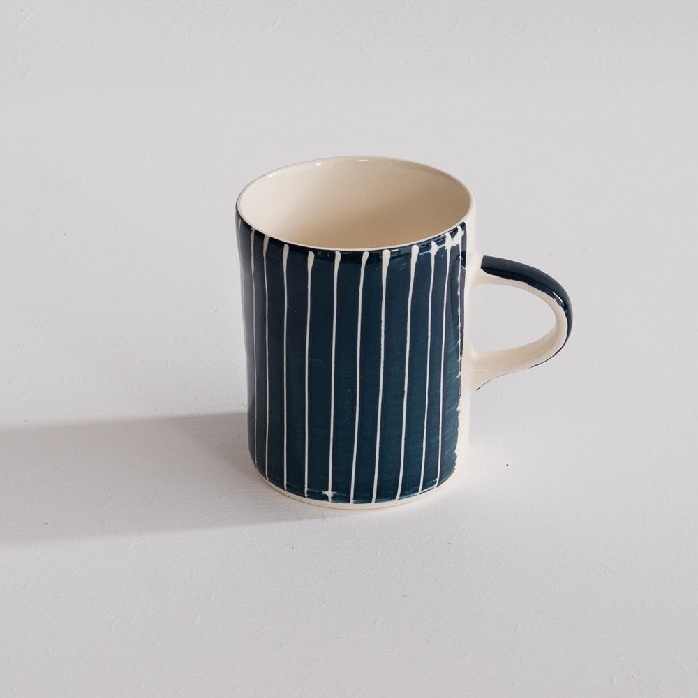 Demi Sgraffito Stripe Mugs