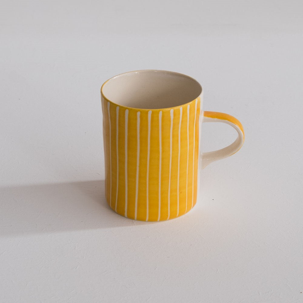 Demi Sgraffito Stripe Mugs