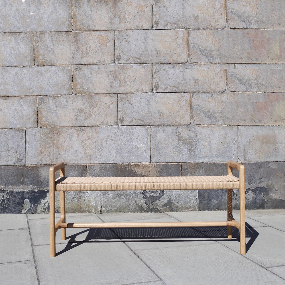pirmil oak & paper cord bench