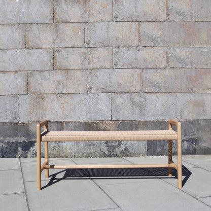 pirmil oak & paper cord bench