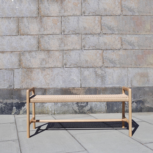pirmil oak & paper cord bench