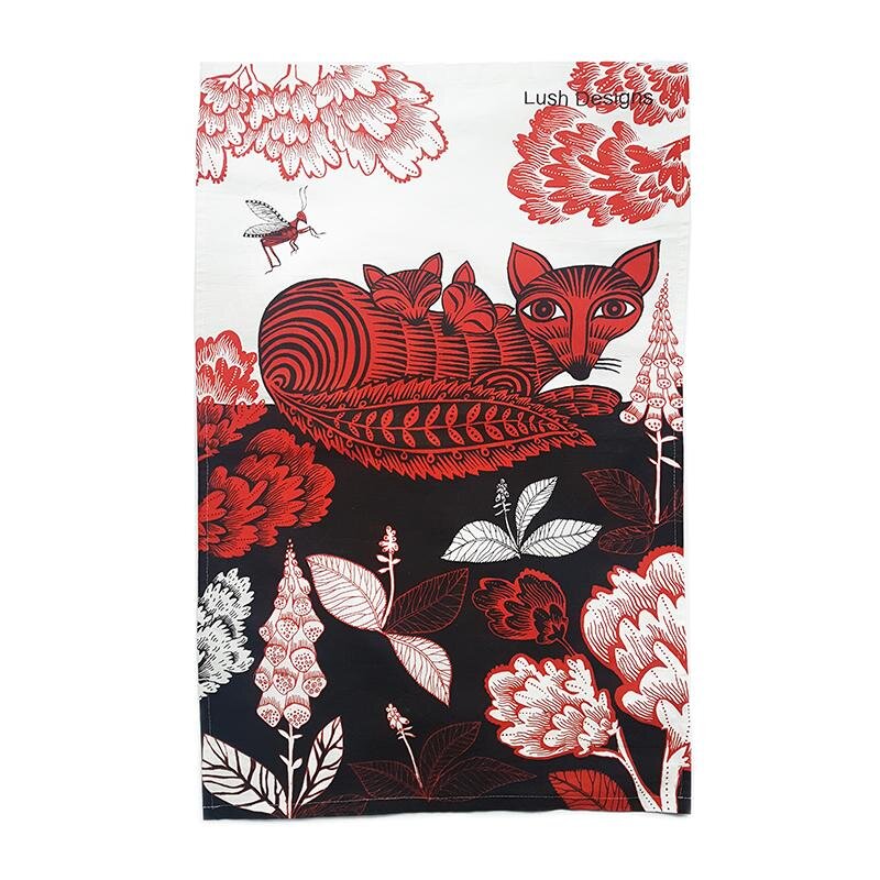 Fox & Cubs Tea Towel