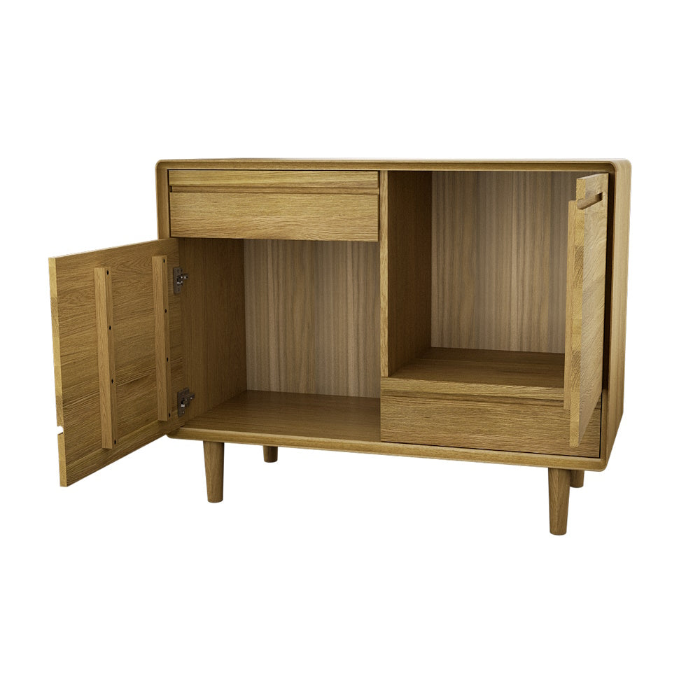 skara small sideboard doors open