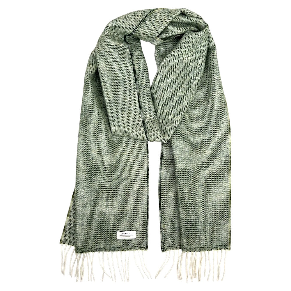 merino wool scarf spotted green