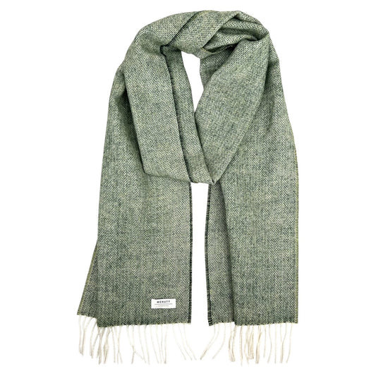 merino wool scarf spotted green