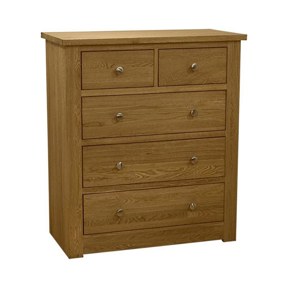 pentland oak 2 over 3 chest of drawers