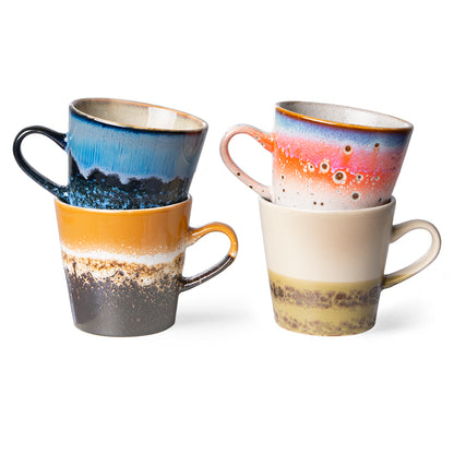 HKLIVING 70s Ceramics: Americano Mugs - 'Pegasus' (set of 4)