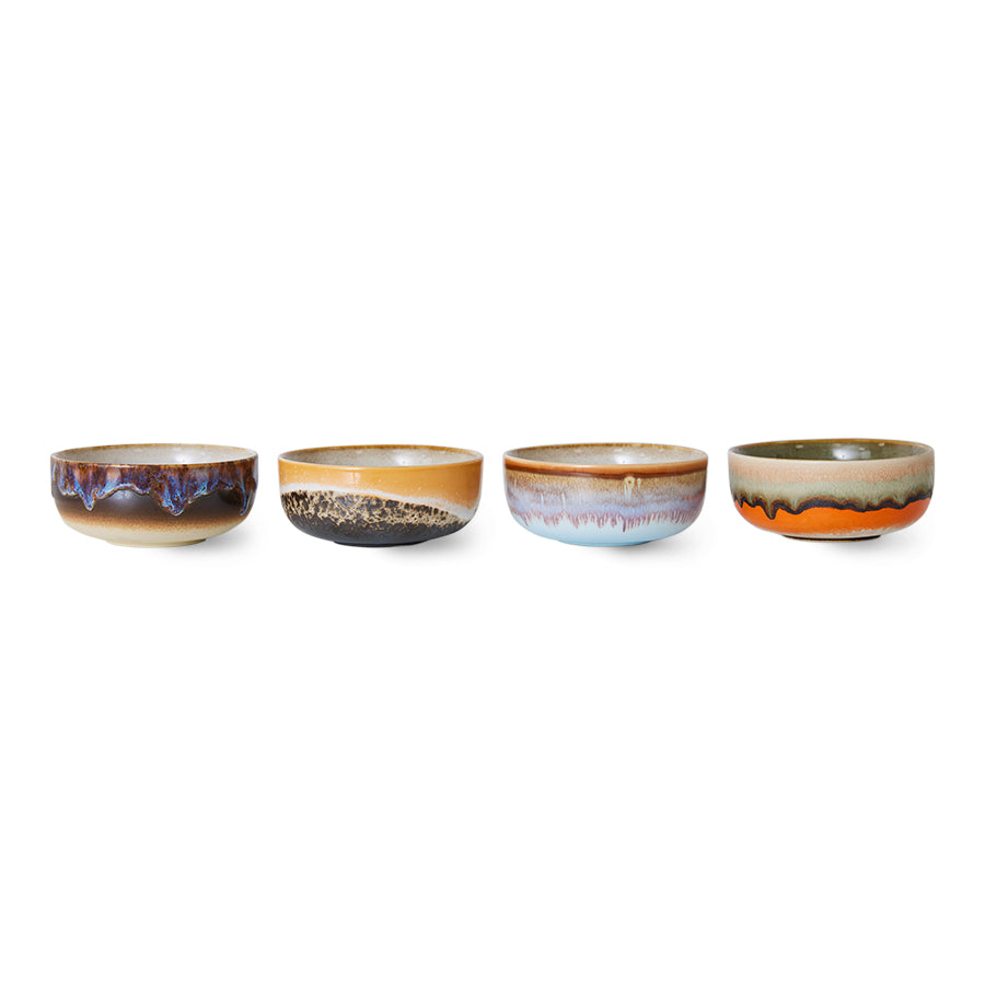 HKLIVING 70s Ceramics: Tapas Bowls - 'Crystal' (set of 4)