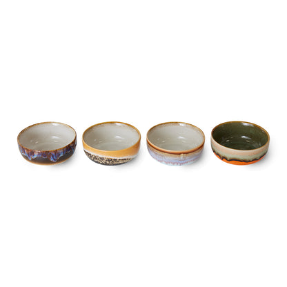 HKLIVING 70s Ceramics: Tapas Bowls - 'Crystal' (set of 4)