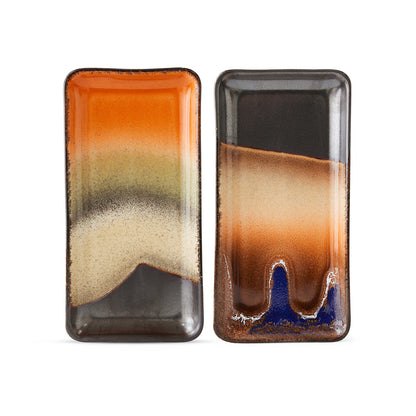 HKLIVING 70s Ceramics: Small Trays - 'Twenty Four Hours' (set of 2)