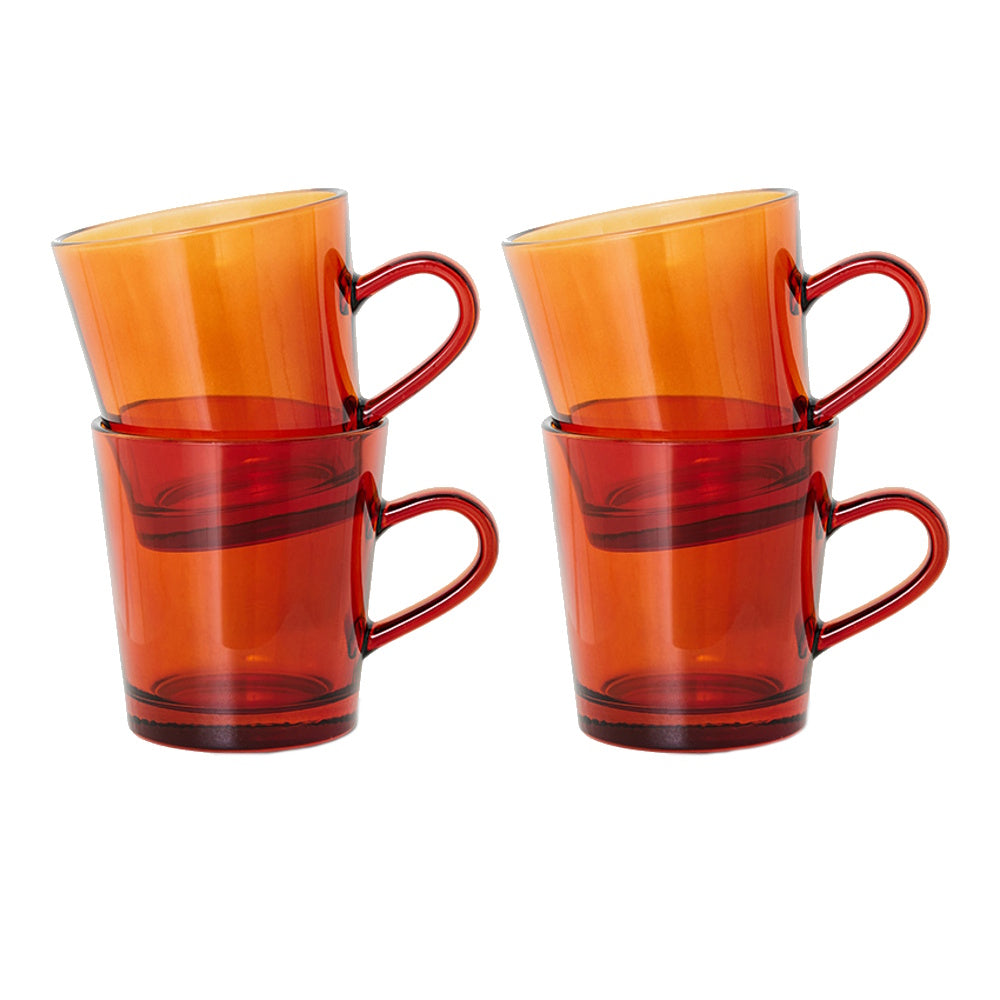 hk living glassware amber coffee cups set of 4