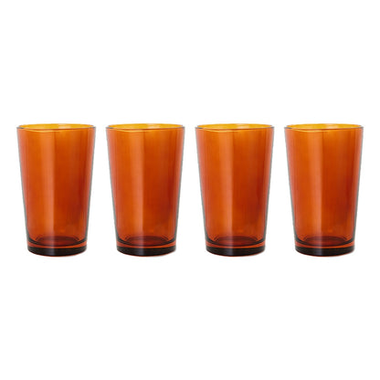 hk living set of 4 tea glasses amber