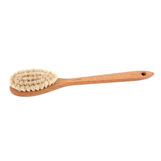 oak bath brush with handle horse hair