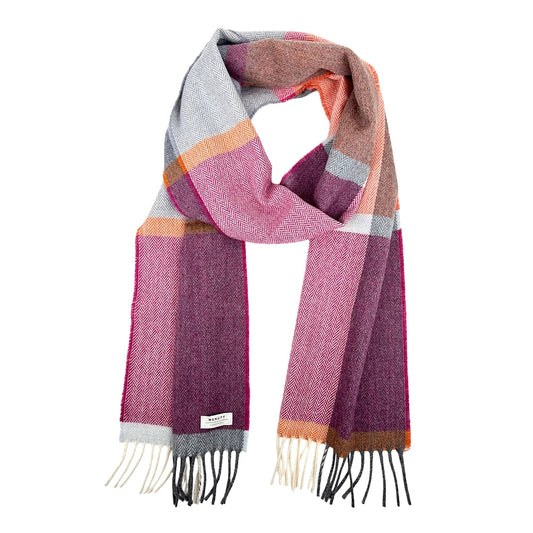 mcnutt of donegal beetroot and smoke check scarf
