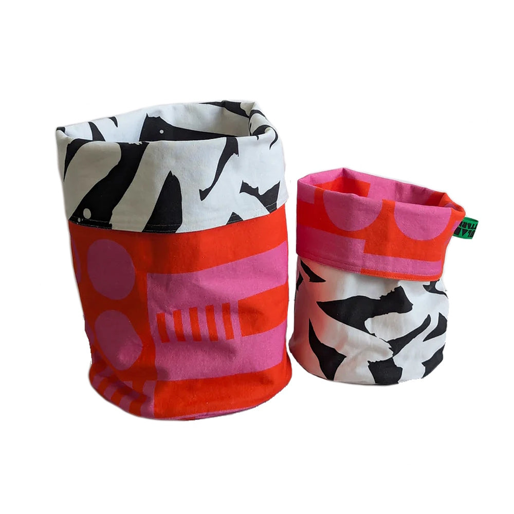 canvas storage bags in hot pink