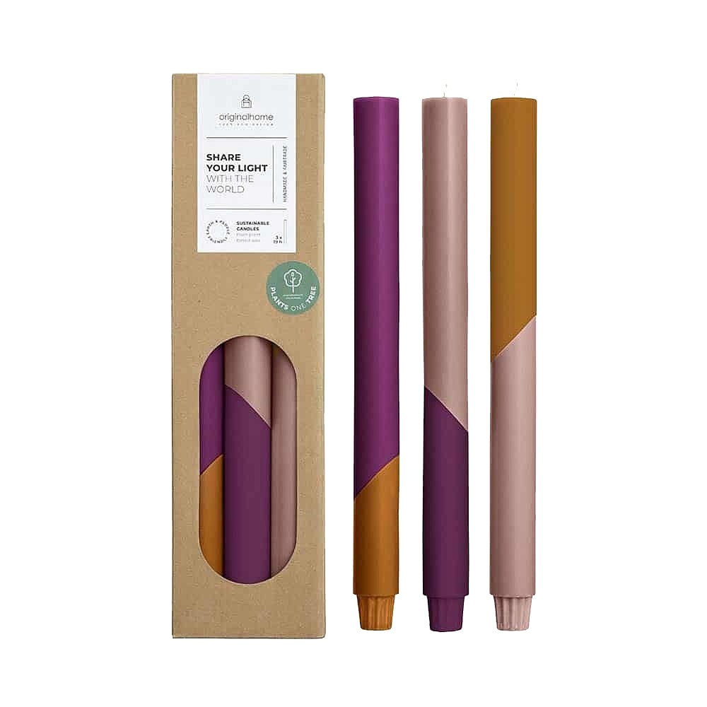 originalhome diagonal candles earthy plum