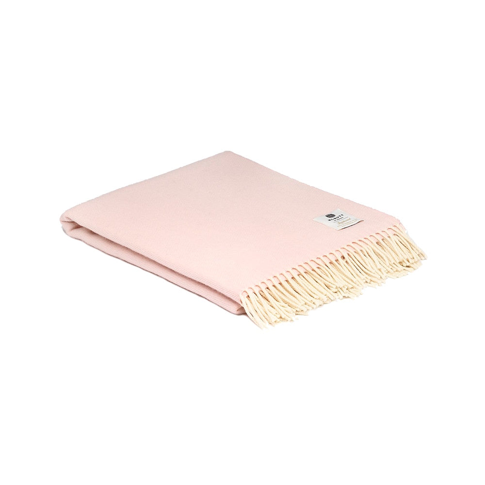 Merino Wool Throw - Candy Floss Herringbone