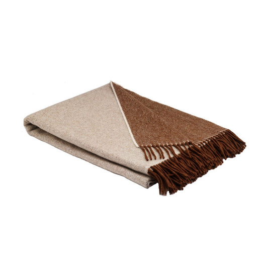 Merino Wool Throw - Cappuccino Reversible