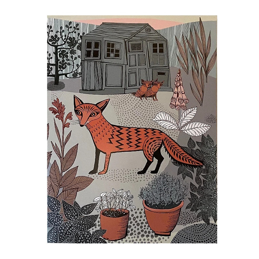 lush designs fox in garden card