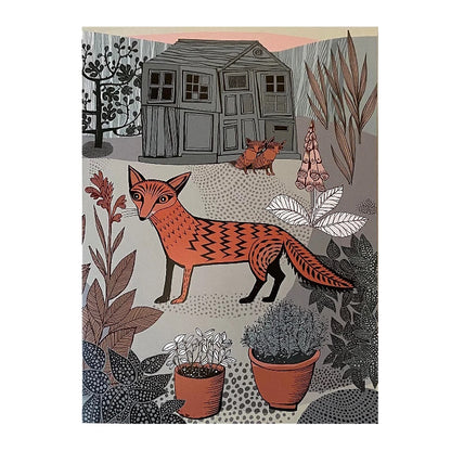lush designs fox in garden card
