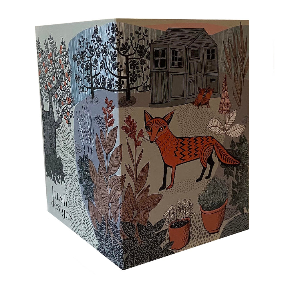 lush designs fox in garden card
