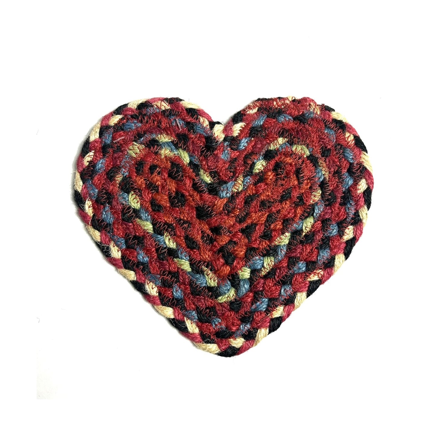 heart coaster jute cardinal