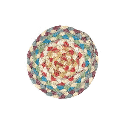 set of 6 jute coasters carnival