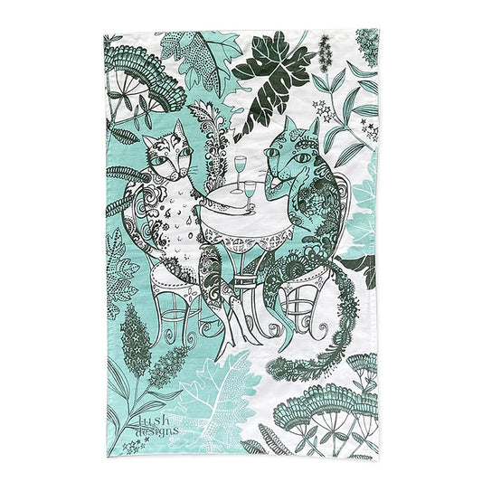 lush designs cats tea towel