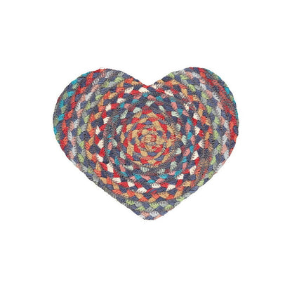 heart coaster jute carnival blue