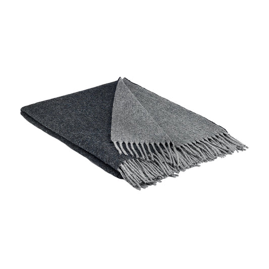 Merino Wool Throw - Charcoal Reversible