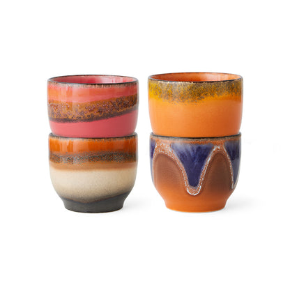 HKLIVING 70s Ceramics: Coffee Cups - 'Java' (set of 4)