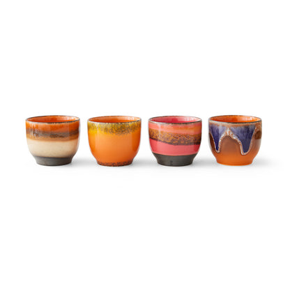 HKLIVING 70s Ceramics: Coffee Cups - 'Java' (set of 4)