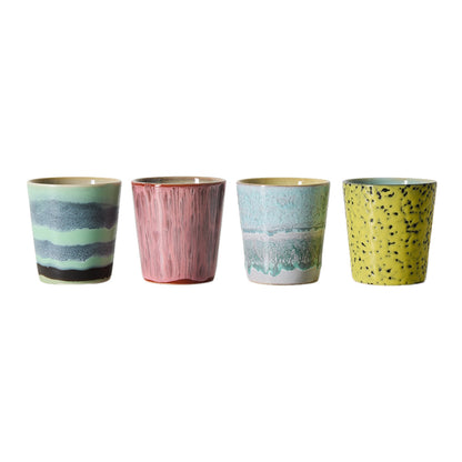 HK living coffee mugs set of 4 artistic