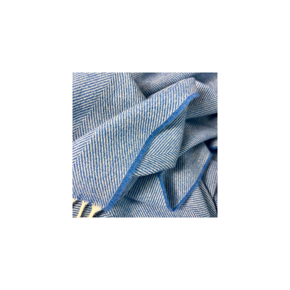 mcnutt merino throw cornflower herringbone