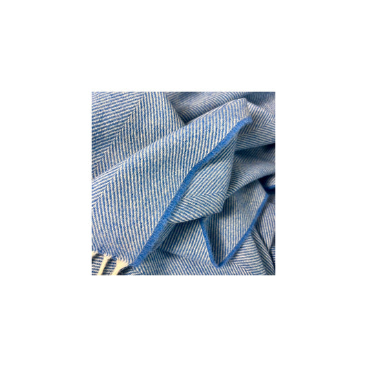 mcnutt merino throw cornflower herringbone