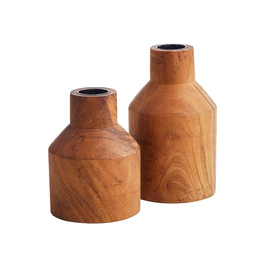 original home teak candle holder