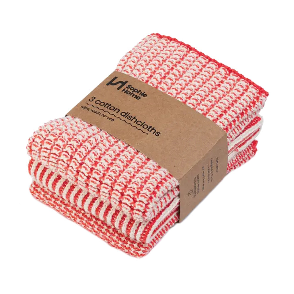 Set of 3 Cotton Dish Cloths - Various Colours