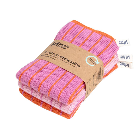 sophie home set of 3 dishcloths cotton