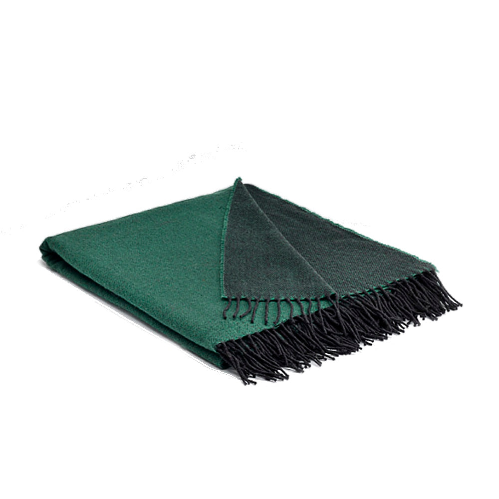 Merino Wool Throw - Emerald Reversible